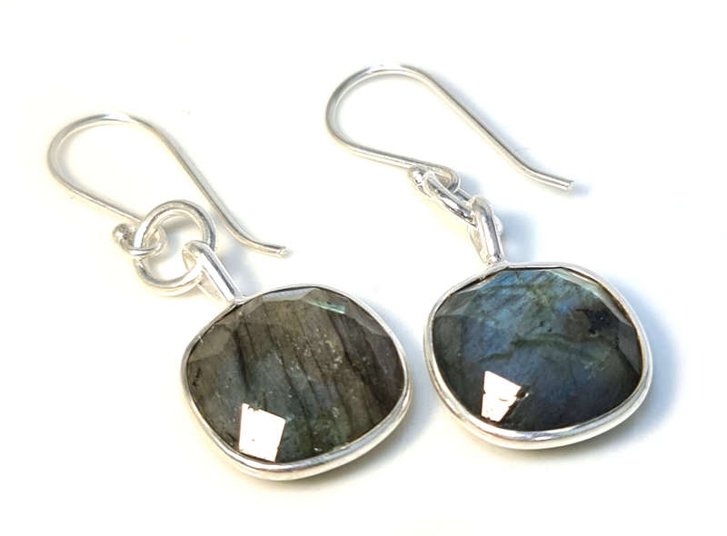 Labradorite earrings in 925 silver, 43mm incl. hook