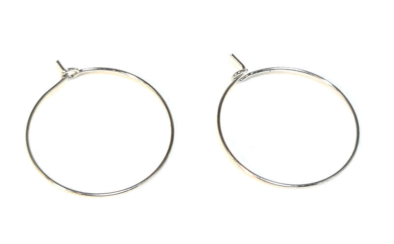 2x pair DIY wire earring component, nickel free, 27mm