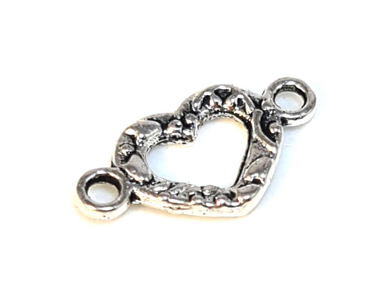 6x Heart spacer, nickel free, 8x16mm