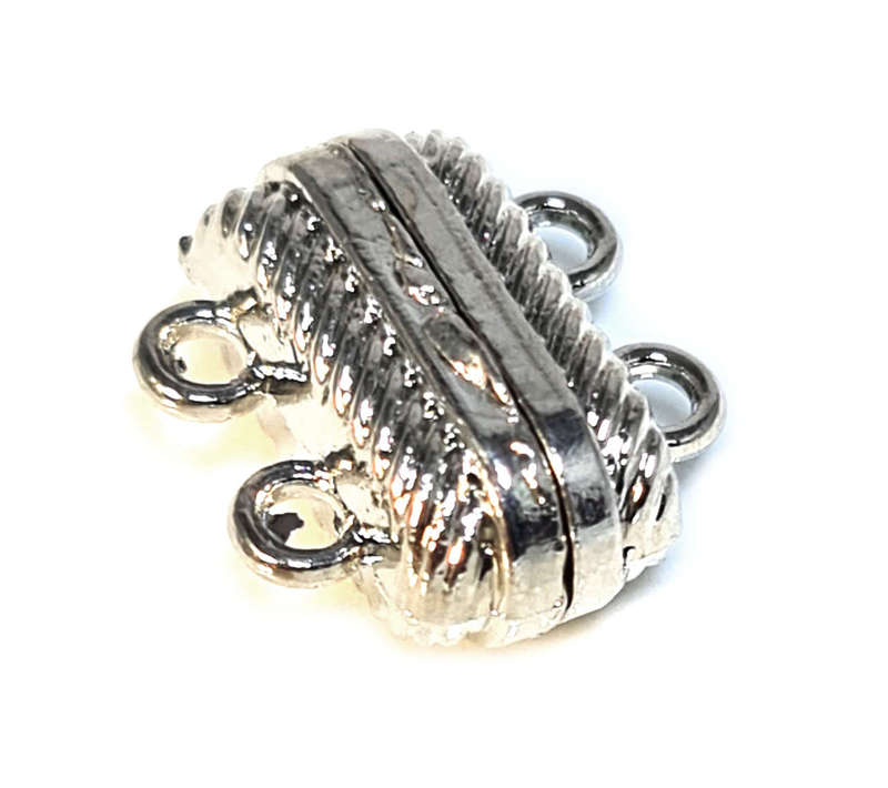 Magnetic clasp, 2-string, nickel free, 15mm
