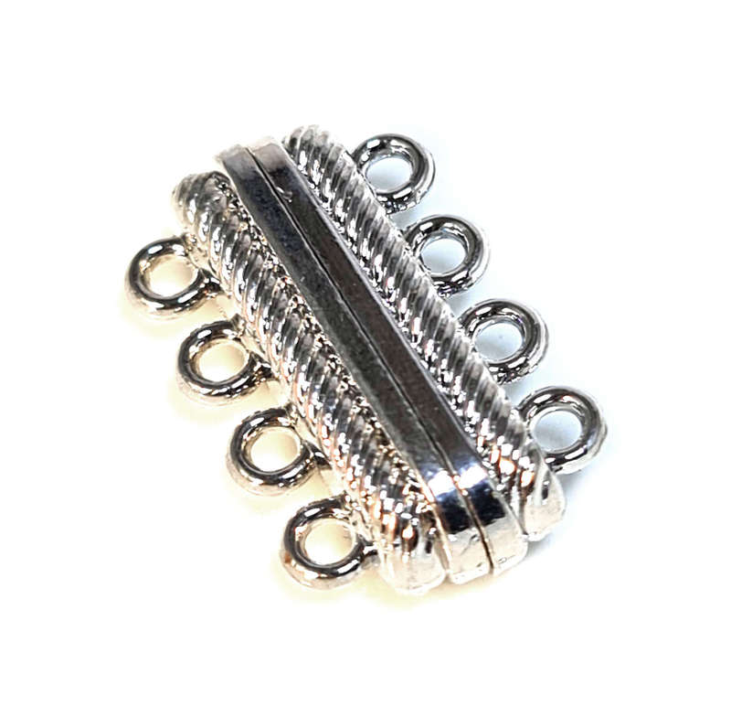 Magnetic clasp, 4-string, nickel free, 15x23mm