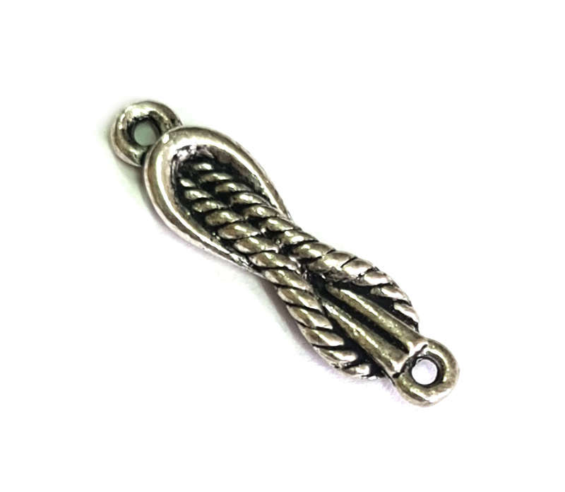 4x Knotted rope spacer, nickel free, 6x24mm