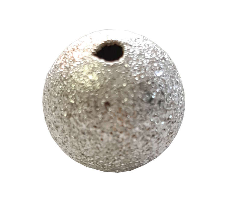 2x Textured metal bead, silver, nickel free, 12mm