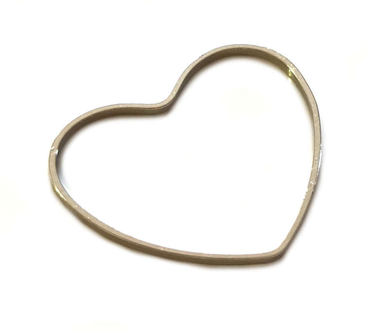 2x Heart spacer link, nickel free, 20x22mm