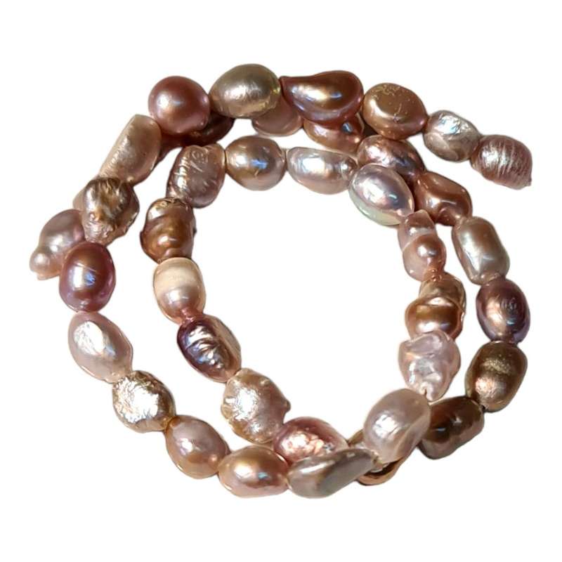 Freshwater pearl string, irregular shape, purple, 6-7mm, 40cm