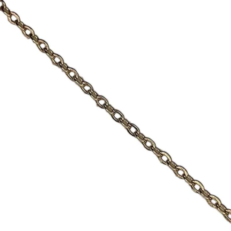 Stainless steel oval chain w clasp, 1.6mm, 45cm, gold