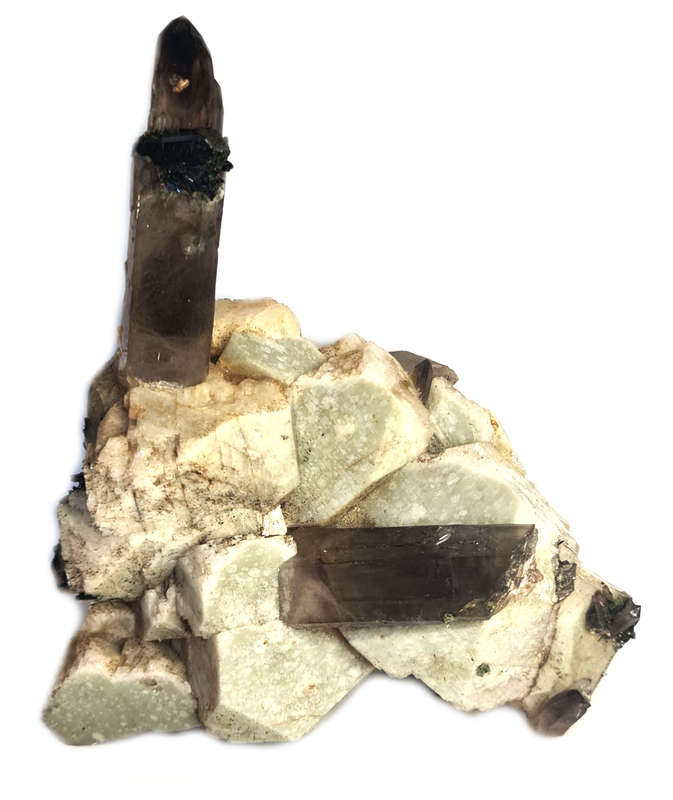 Smoky Quartz on Feldspar, 16x19x8cm