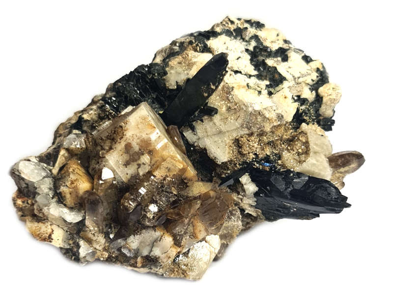 Smoky Quartz w Aegirine, 60x100x80mm
