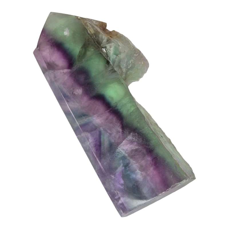 Fluorite point w natural side, 120mm high
