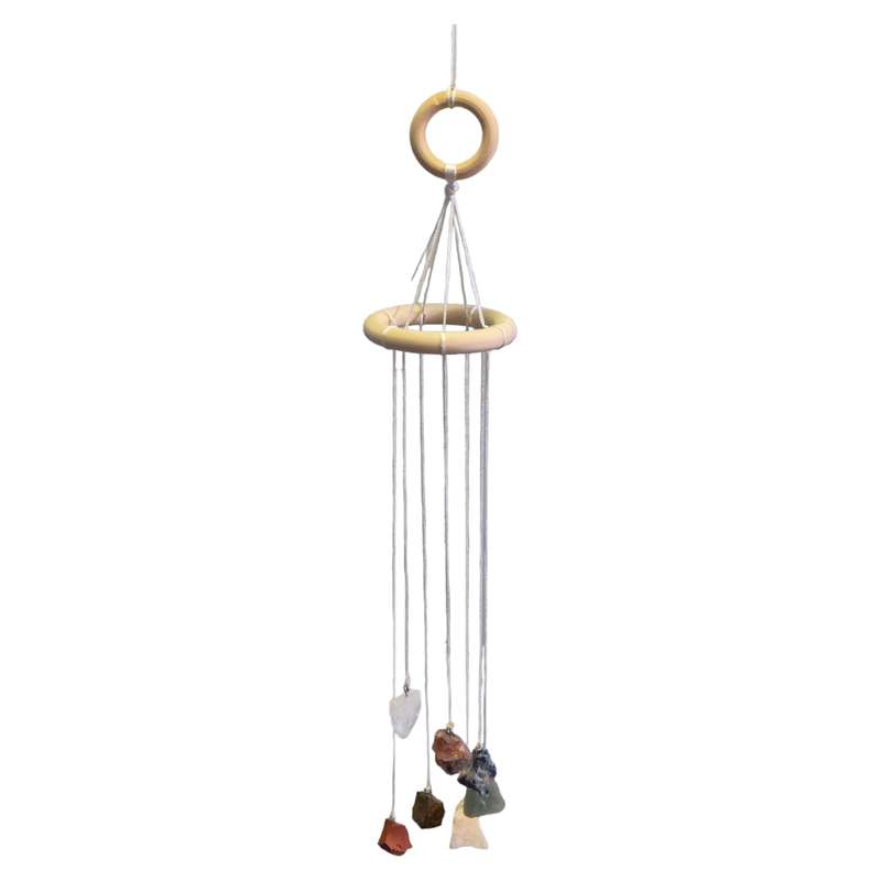 Rough gemstone chime / mobile, 40cm