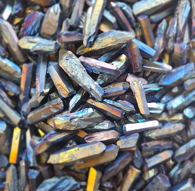 Aura Quartz crystal, blue aura, 30-50mm