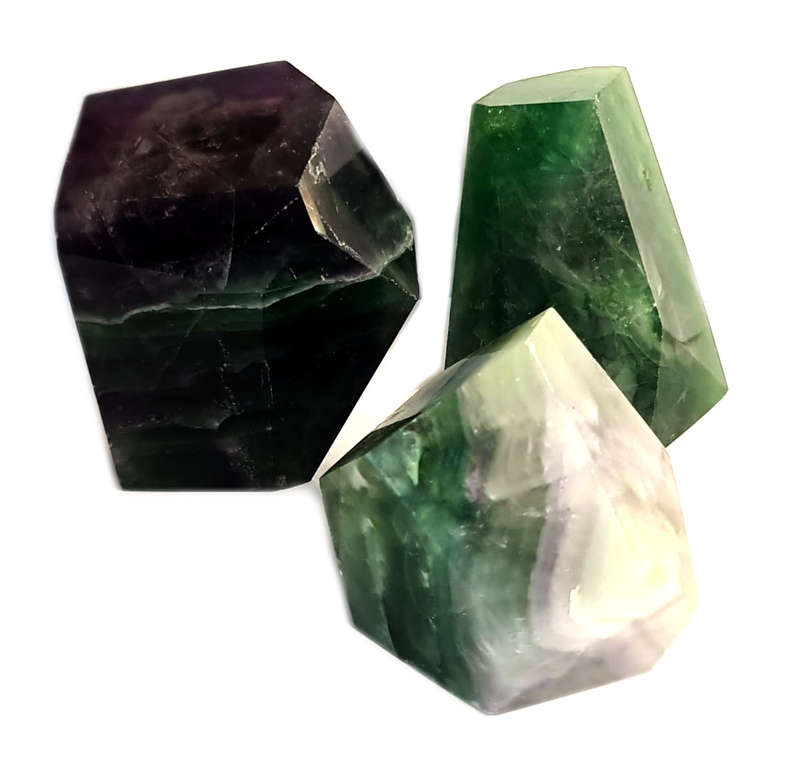 Fluorite abstract carving, 7-12cm