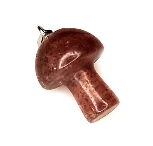 Strawberry quartz mushroom pendant, 30mm incl. bail