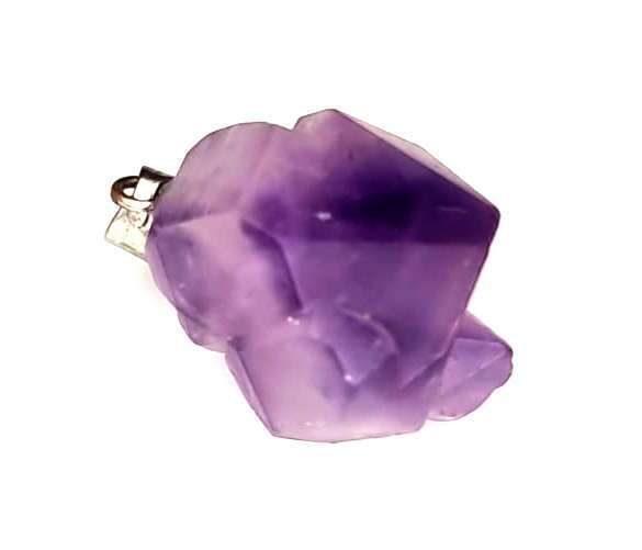 Amethyst point pendant, rough, 25-30mm incl. bail
