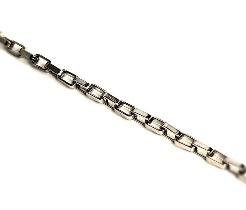 Stainless steel chain, rectangular box, 2x3mm, 1 meter