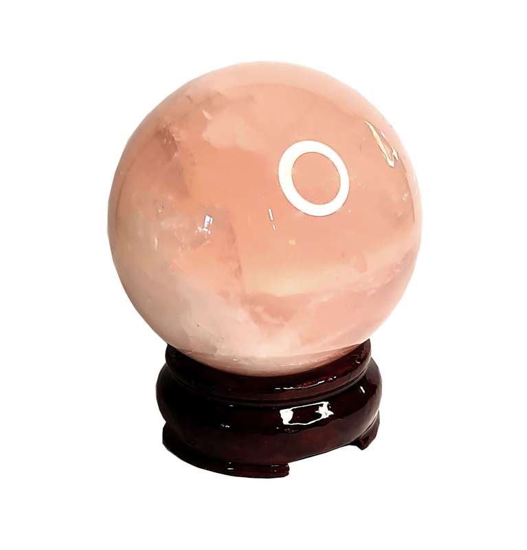 Rose Quartz Sphere on stand, 9cm high