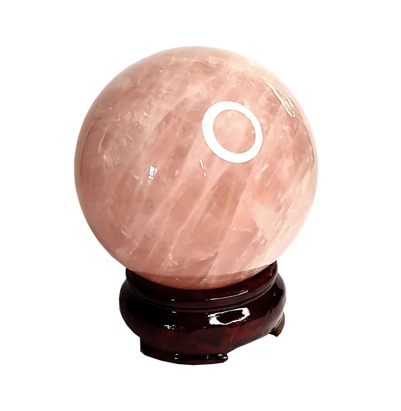 Rose Quartz Sphere on stand, 10cm high