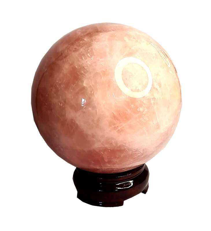 Rose Quartz Sphere on stand, 12cm high