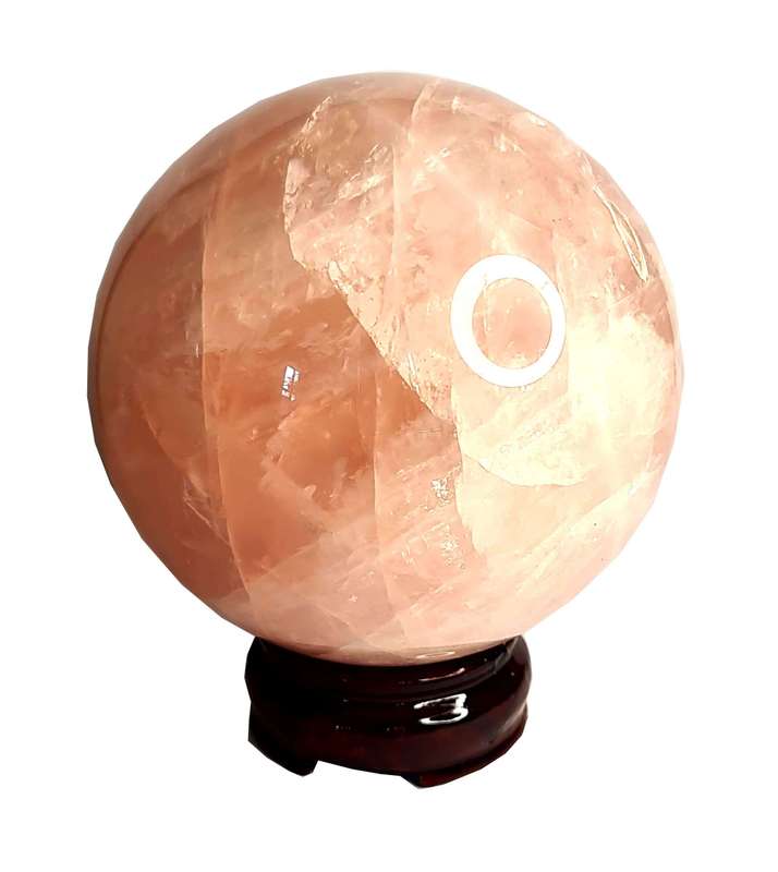 Rose Quartz Sphere on stand, 13cm high