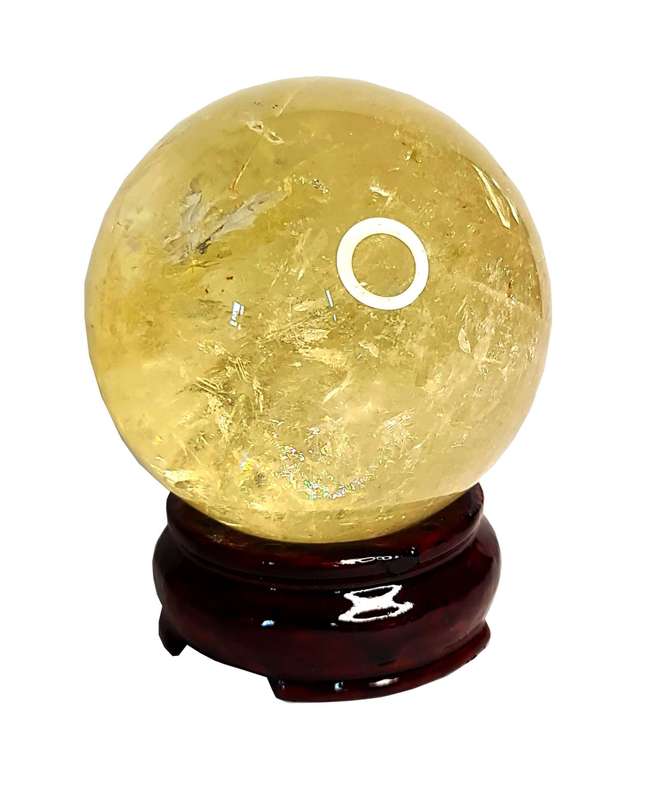 Citrine Sphere on stand, 8cm high