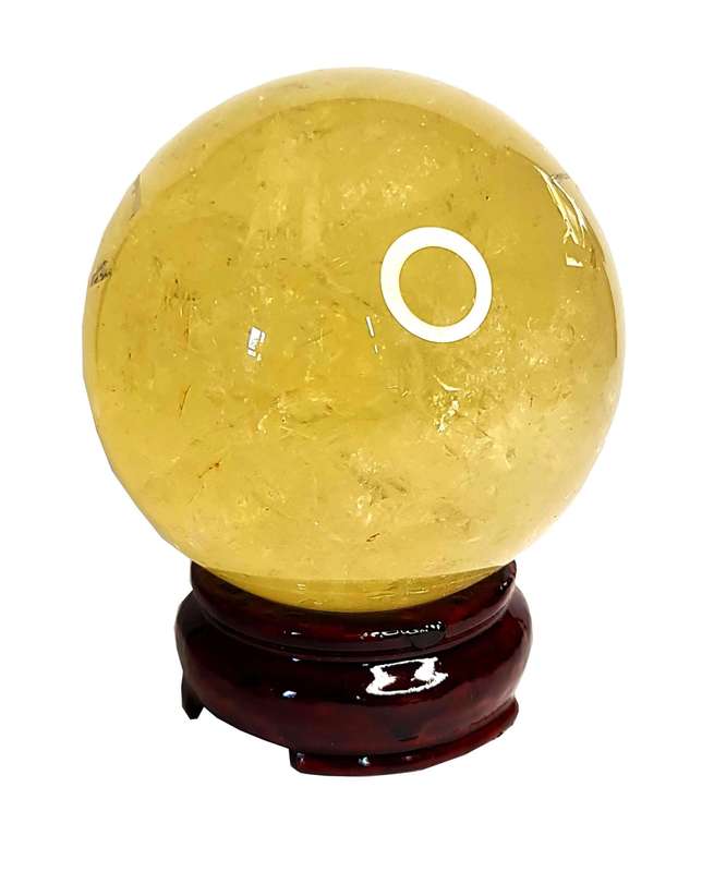 Citrine Sphere on stand, 9cm high