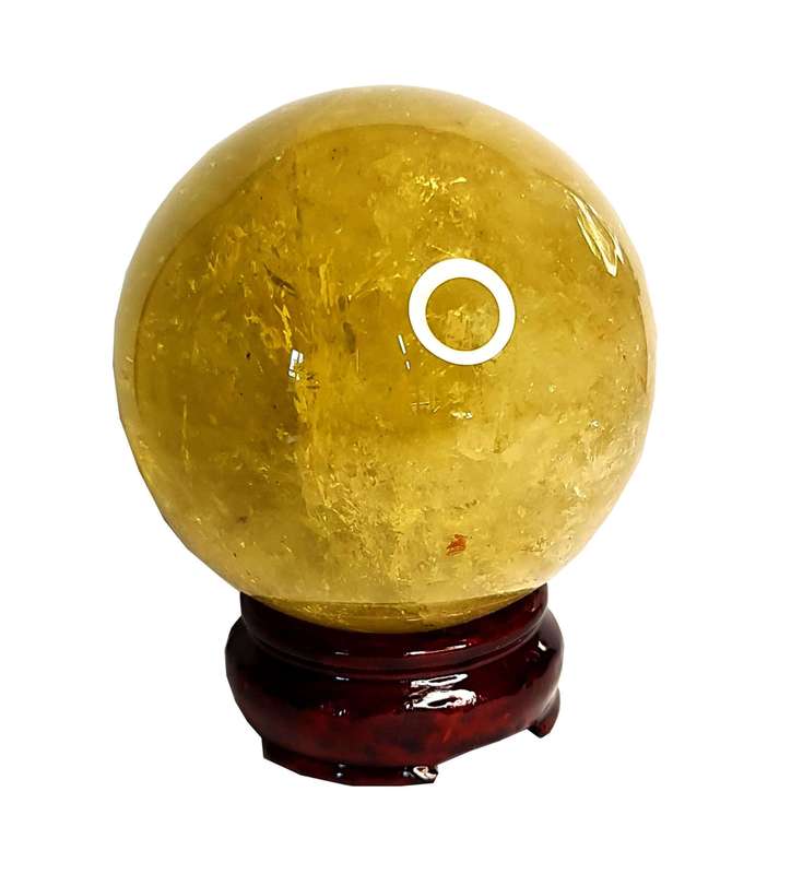 Citrine Sphere on stand, 10cm high