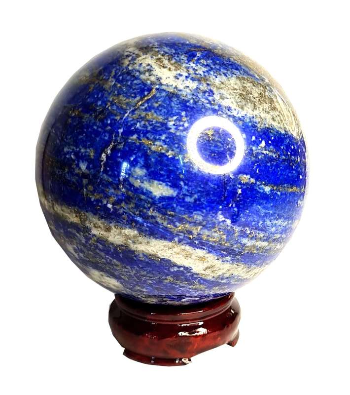 Lapis Lazuli Sphere on stand, 13cm high