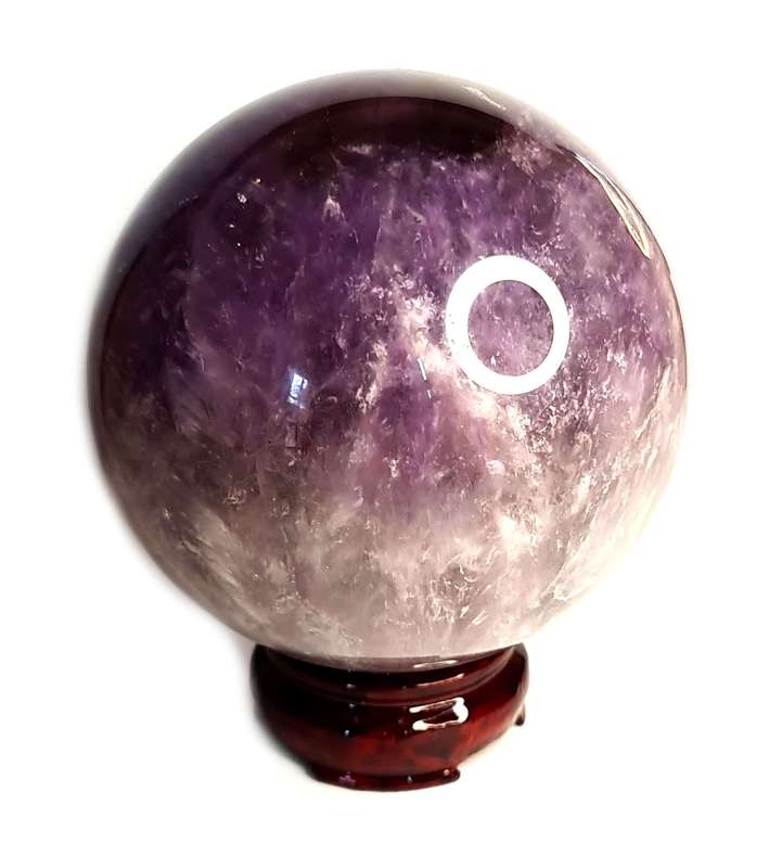 Amethyst Sphere on stand, 13cm high