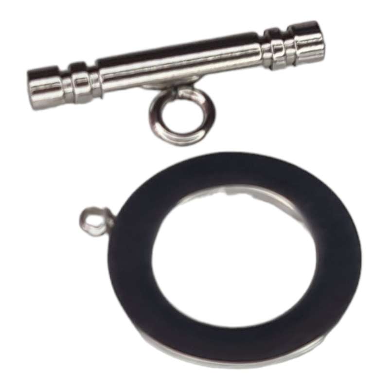 Bar and toggle clasp, stainless steel, 18mm