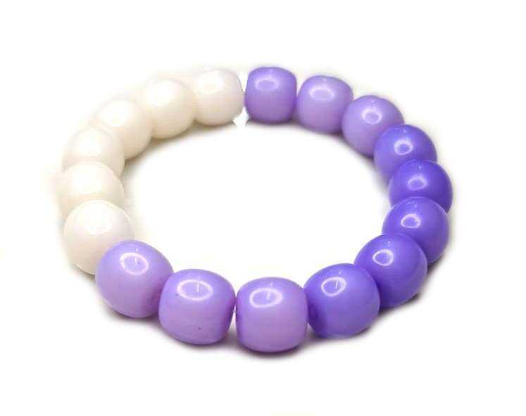 Ombre resin bracelet, purple, stretchcord