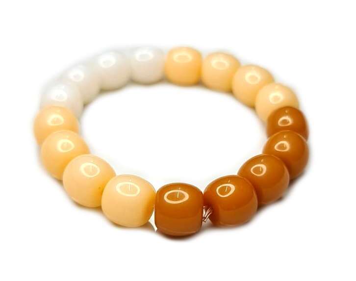 Ombre resin bracelet, amber, stretchcord