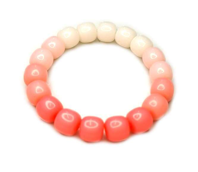 Ombre resin bracelet, pink, stretchcord