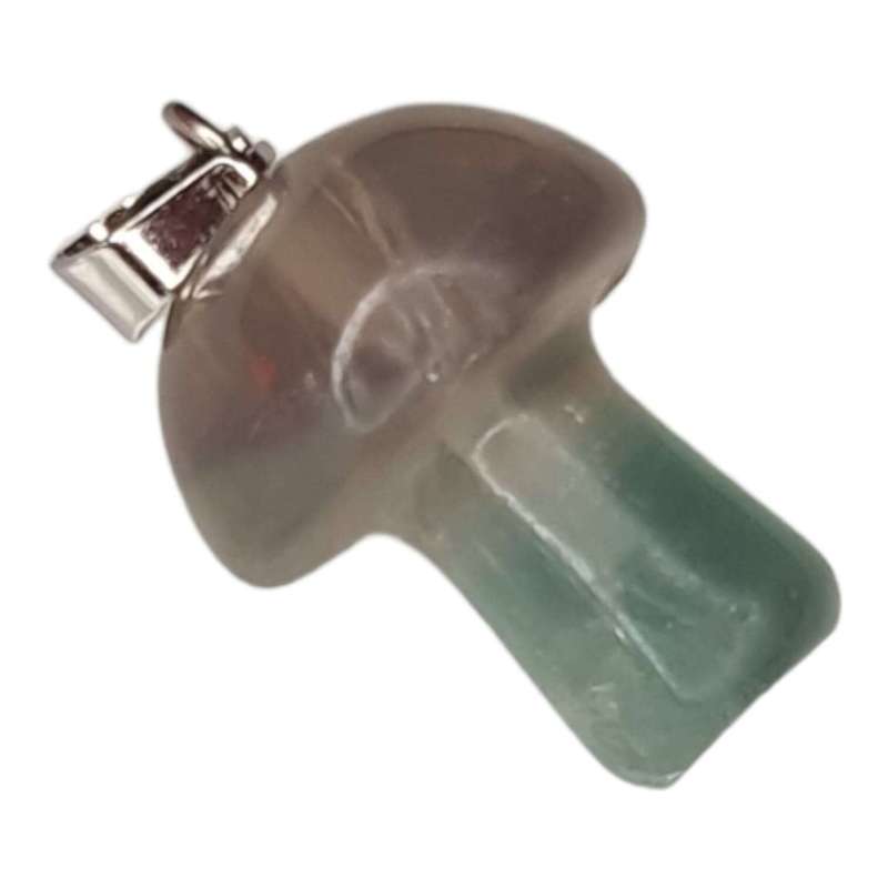 Fluorite mushroom pendant, 30mm incl. bail