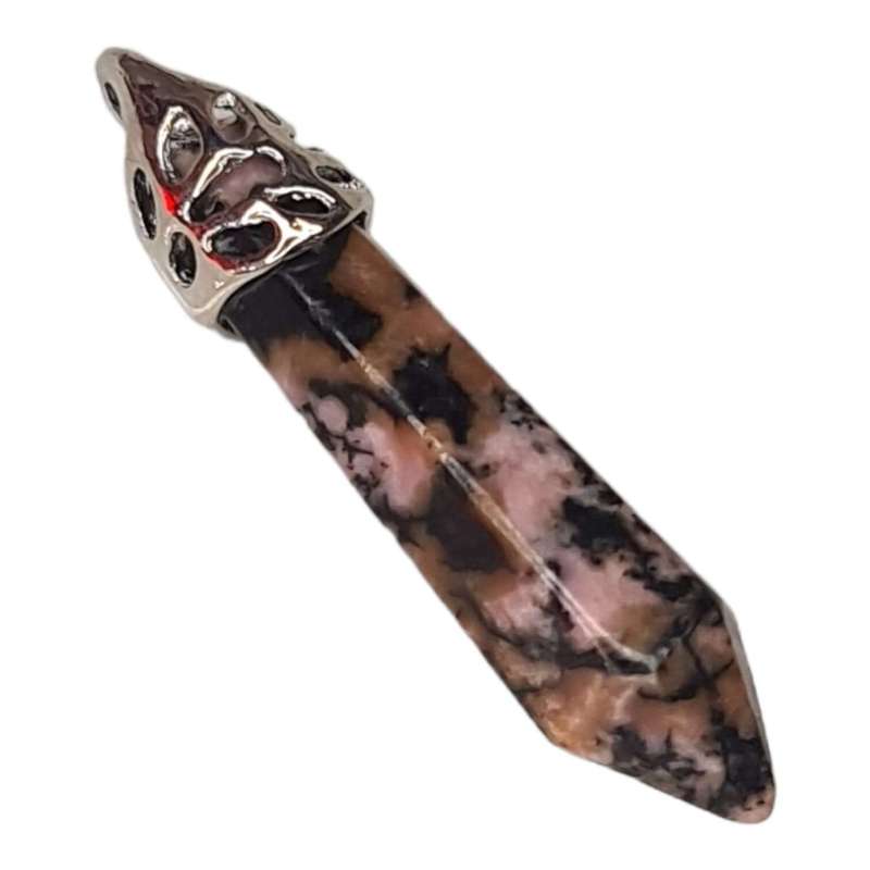 Rhodonite point pendant, 40mm incl. bail