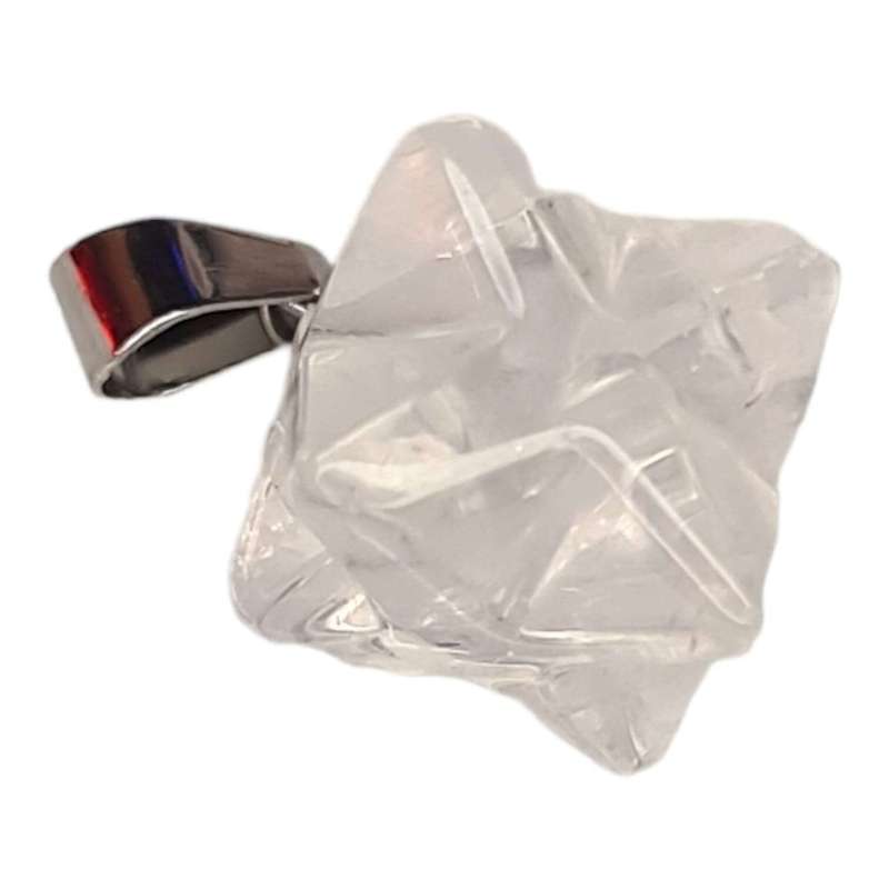 Quartz merkaba star pendant, 30mm incl. bail