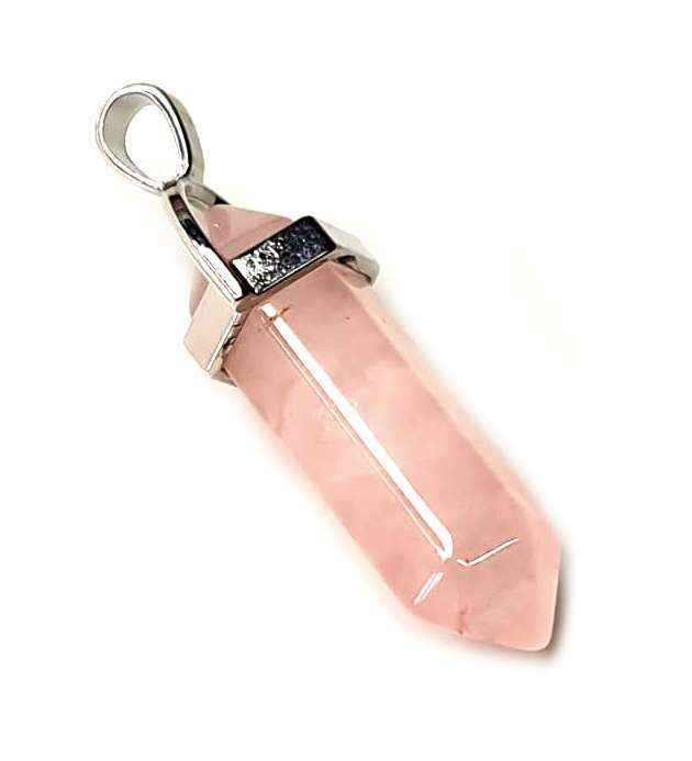 Rose Quartz point pendant, 41mm