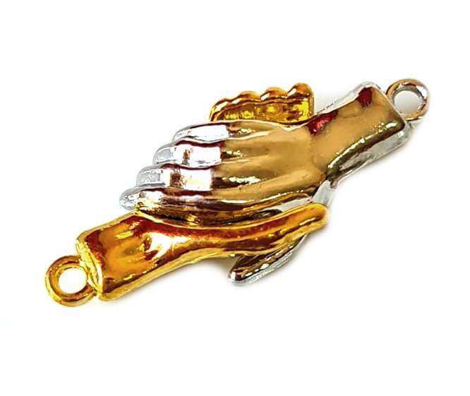 Hands magnetic clasp, 12x32mm, silver & gold