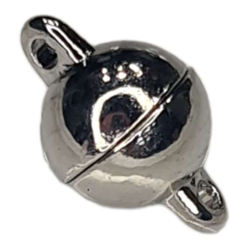 Magnetic clasp in base metal, round, 8mm
