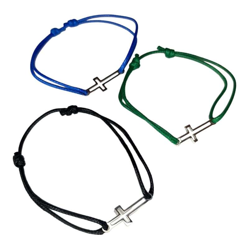 Cross cut-out bracelet, assorted colors, adjustable