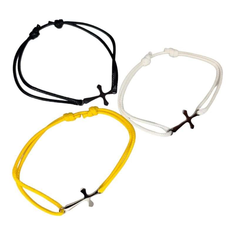 Cross bracelet, assorted colors, adjustable