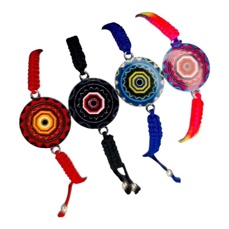 Woven mandala bracelet, assorted colors, adjustable