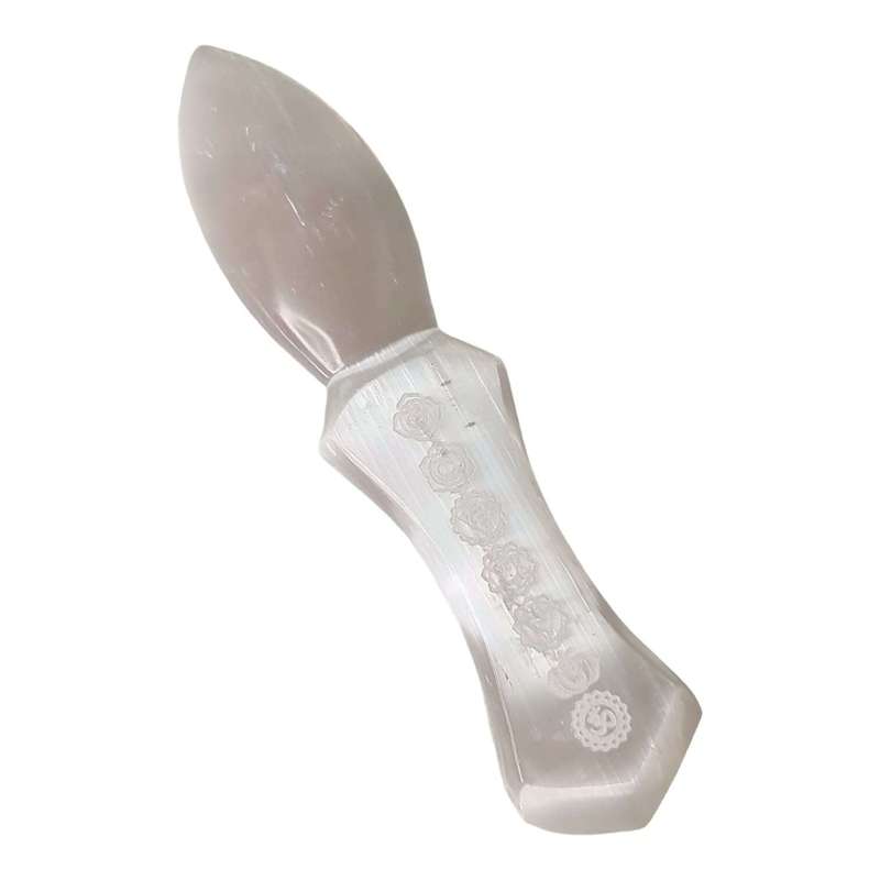 Selenite sword, engraved, 20cm