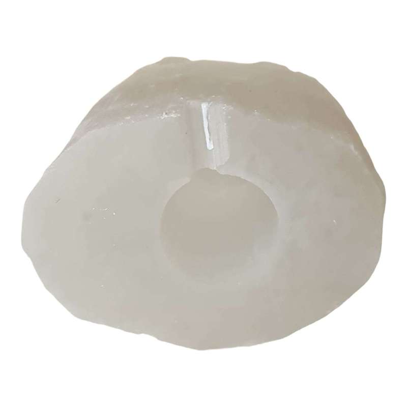 Selenite twin tower lamp, 20cm