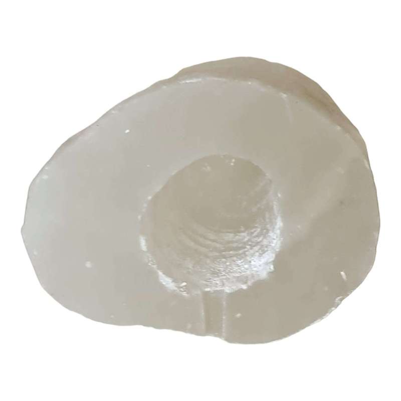 Selenite twin tower lamp, 35cm