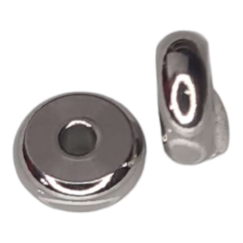 5x Rondelle bead in stainless steel, 3x8mm