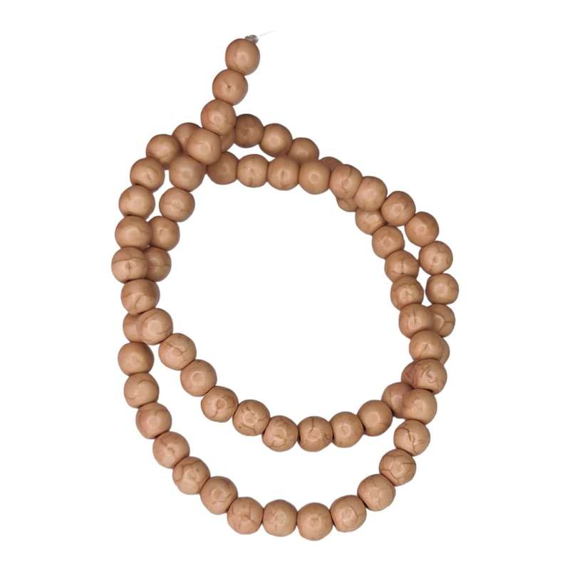 Colored Howlite bead string, light brown, round, 6mm, 40cm