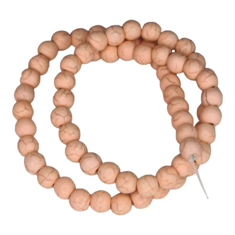 Colored Howlite bead string, light salmon, round, 6mm, 40cm