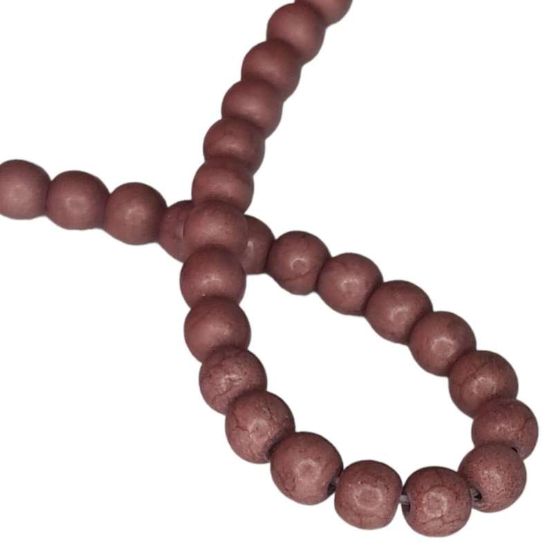 Colored Howlite bead string, light mauve, round, 6mm, 40cm