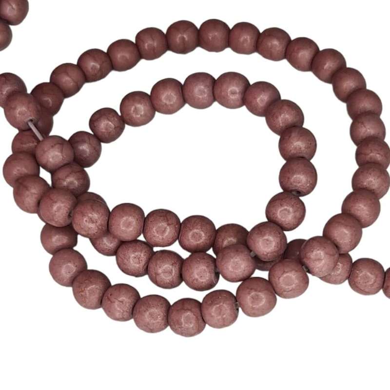 Colored Howlite bead string, light mauve, round, 6mm, 40cm