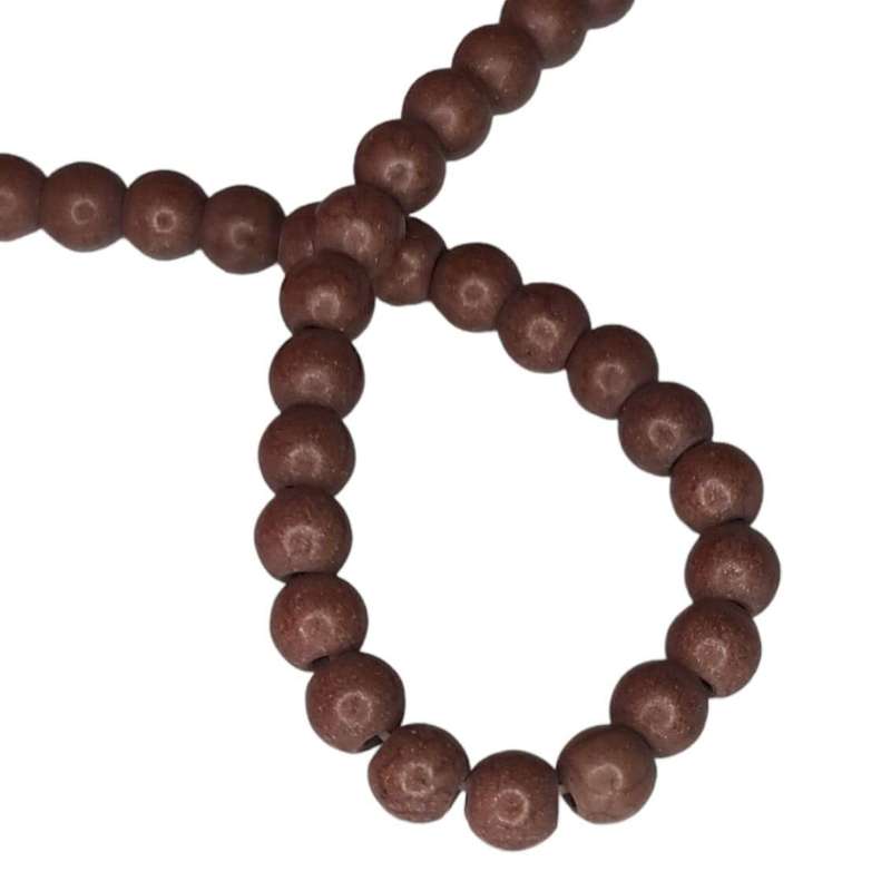 Colored Howlite bead string, chocolate, round, 6mm, 40cm